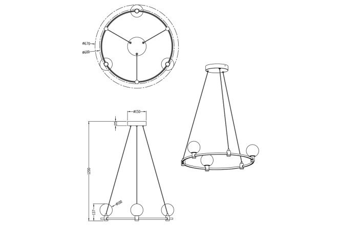 Светильник подвесной LED FREYA FR4005PL 10 кв.м., LED, 60 см
