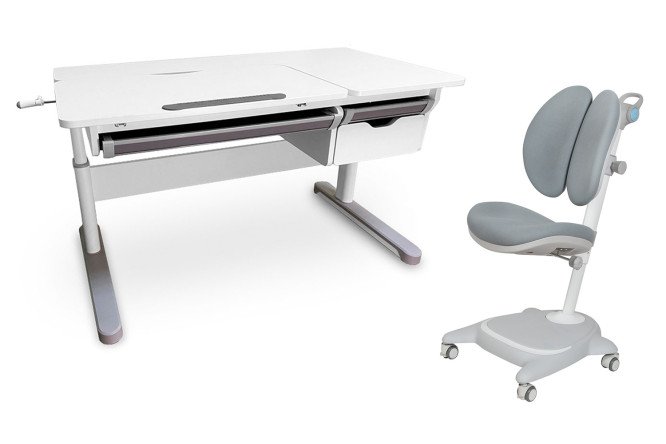 Изображение товара Комплект парта Grande Grey и кресло Arnica Grey для детей