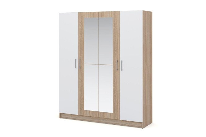 Изображение товара 4-дверный шкаф Алёна с зеркалом - вместительный и современный дизайн