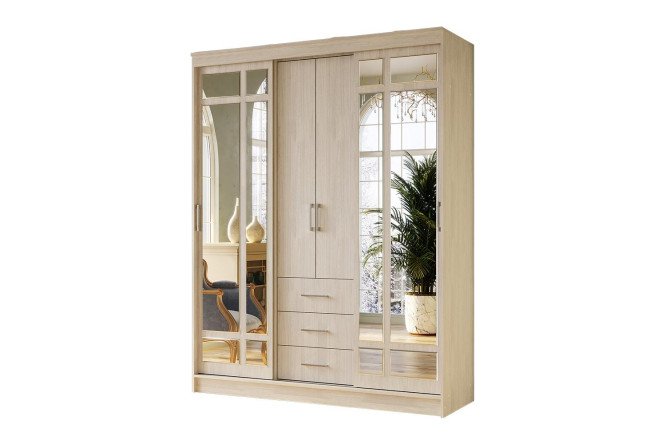 Изображение товара Шкаф-купе Маэстро 170х220х60 см, 4 двери, ЛДСП и зеркало