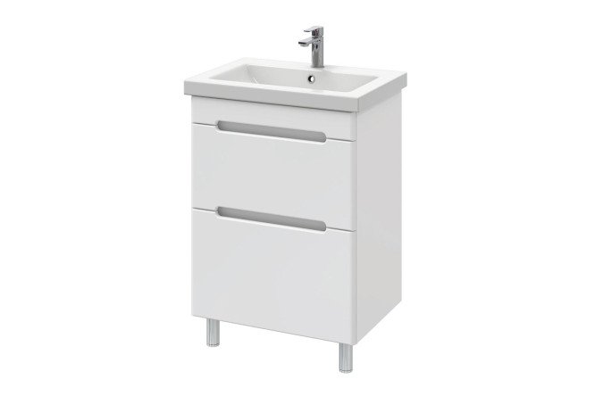 Изображение товара Тумба напольная Sanstar Адель 210.1-1.4.1.ККОМ белая с раковиной для ванной комнаты