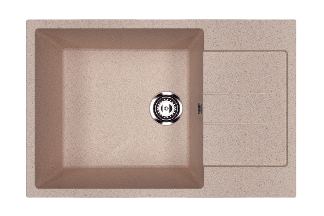 Изображение товара Врезная кухонная мойка ULGRAN U-602-302 с крылом 76х50х20 см из искусственного камня