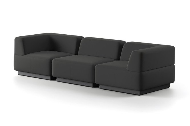 Изображение товара Модульный диван Сиб mod.4 270х70х90 см черная экокожа