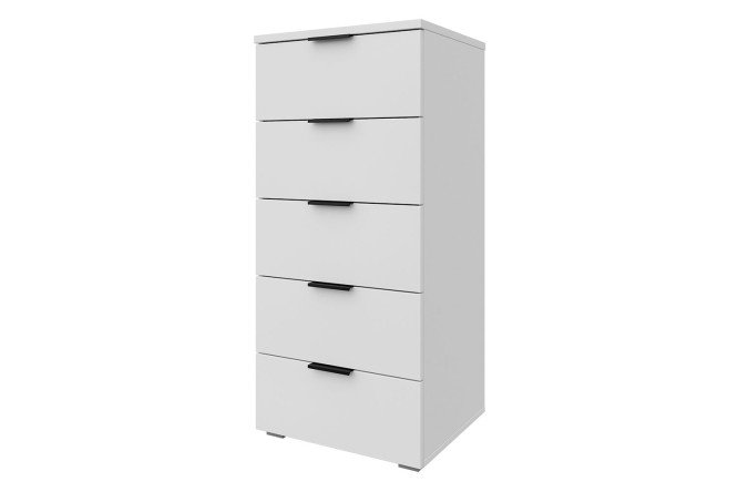 Изображение товара Комод Оскар Мун 50,4х109,2х44 см белый гладкий с чёрной ручкой