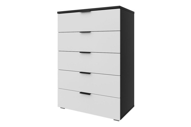 Изображение товара Комод Оскар Мун 75,4х109,2х44 см антрацит с черной ручкой