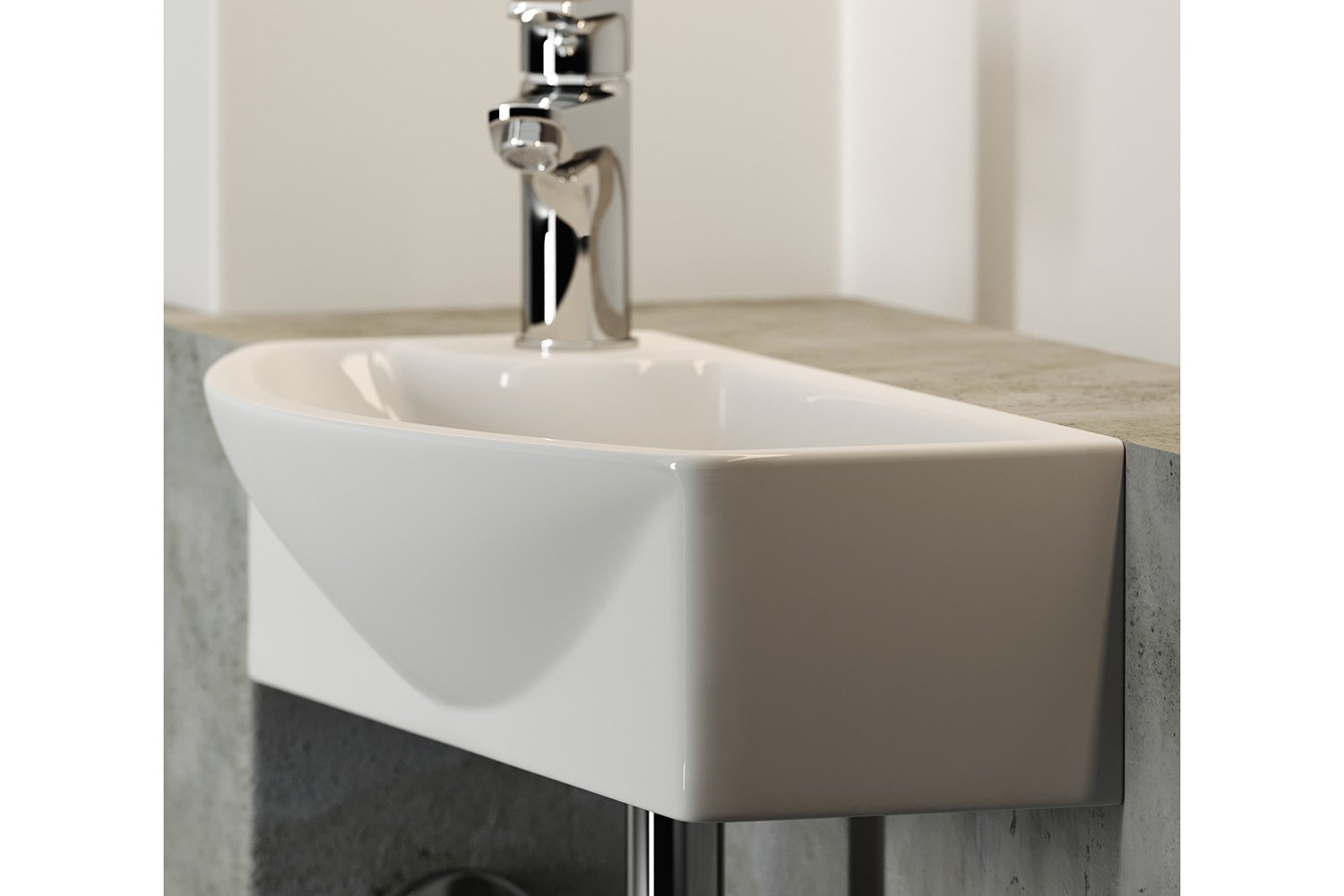 Умывальник подвесной угловой CERAMICANOVA Element CN6038R 45.5х13х22 см