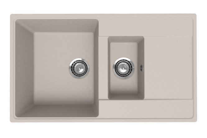 Изображение товара Врезная кухня мойка Prima с крылом кварцевый композит 86х50х22 см