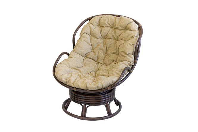 Изображение товара Кресло вращающееся Челси орех матовый бежевое с подушкой комфорт