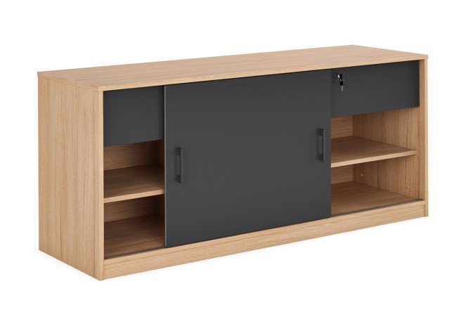 Изображение товара Греденция Tower 150х65х47, 2 см - современная мебель для хранения цвета антрацит