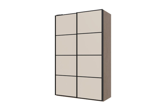 Изображение товара Шкаф-купе HOFF Блокс Ультра 149,5х236,4х67 см дуб тёмный бежевый чёрный профиль