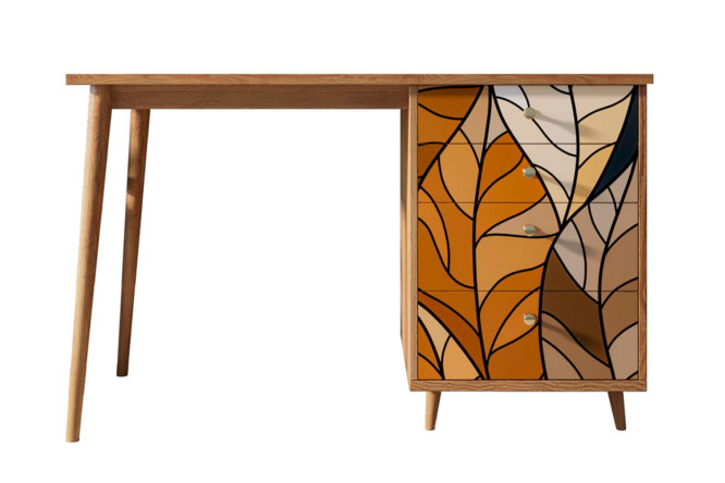 Изображение товара Стол рабочий Berber с 1 тумбой 120x75x60 см дизайн Print_08