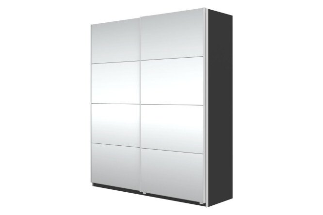 Изображение товара Шкаф-купе Оскар 200х236х59,6 см черный с зеркалами подвесная система Германия