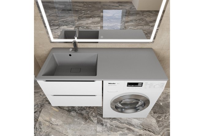 Фото 7 Раковина Cosmos Quartz RCosmos120LS Подвесная, 120х17.2х48 см