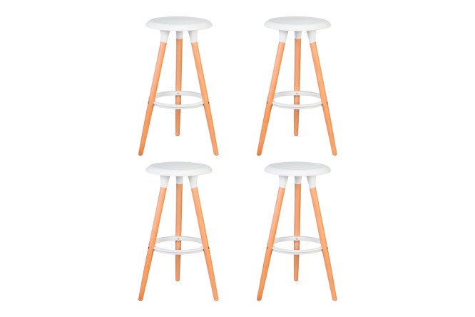 Изображение товара Набор барных табуретов DOBRIN Royce 47х77х47 см, цвет обивки белый, ножек светлый бук