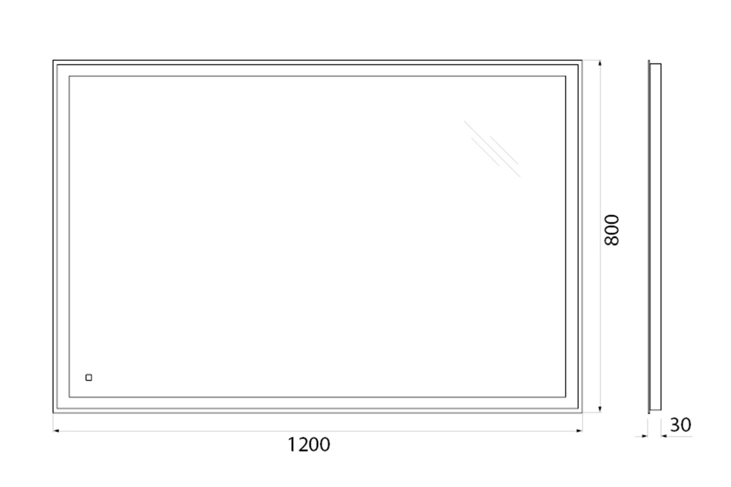 Зеркало с подсветкой BELBAGNO SPC-GRT-1200-800-LED-TCH 120х80 см