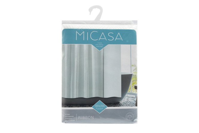 Штора для ванной комнаты двухслойная MICASA Ribbon 180x200 см