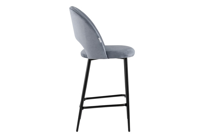 Стул полубарный Stool Group Меган 51х101х53 см, цвет обивки серый, ножек чёрный