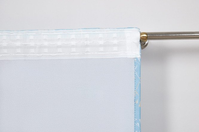 Штора на ленте ESTUDI BLANCO Gill 180х280 см, 1 шт., цвет голубой, белый, жёлтый
