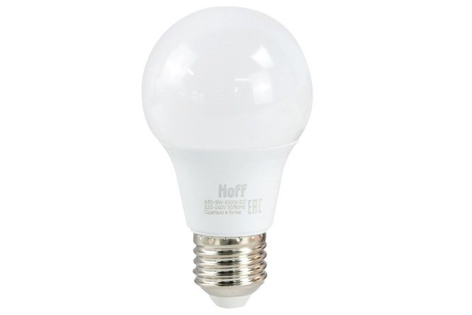 Изображение товара Светодиодная лампа HOFF A60-9W-3000K-E27, 9W, Тёплый свет