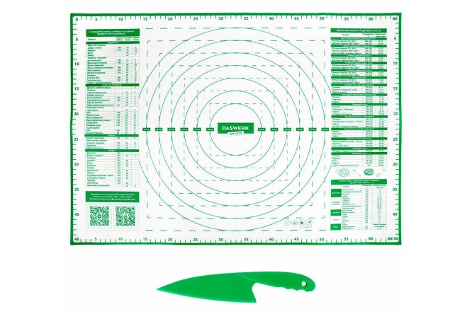 Изображение товара Силиконовый коврик 608428 для раскатки и запекания бело-зеленый