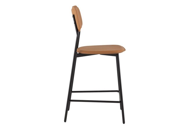 Стул барный Stool Group Mikkie 43х92х49.5 см, цвет обивки коричневый, ножек чёрный