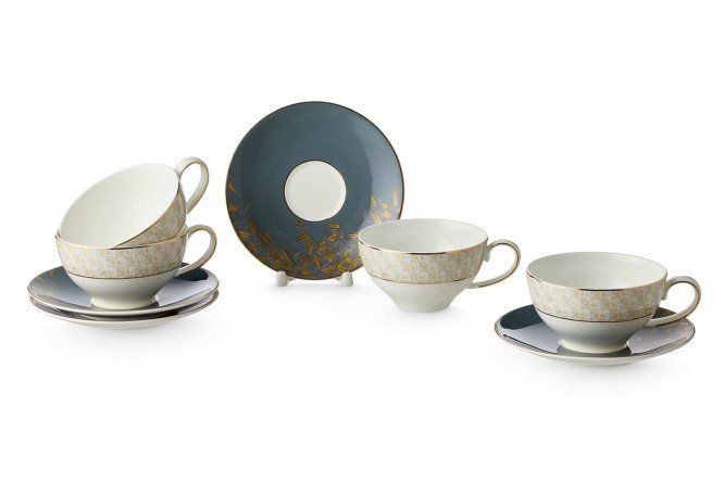 Изображение товара Набор чайных пар EVIO Etta из фарфора на 4 персоны