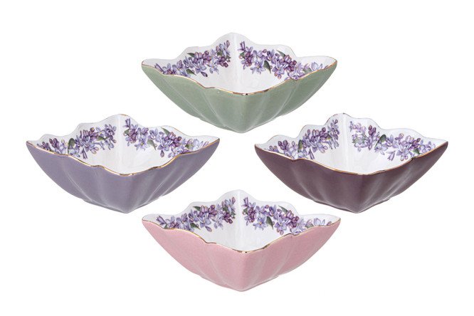Изображение товара Набор розеток Lefard Lilac из фарфора, яркий дизайн, мультиколор, 10х4х10 см