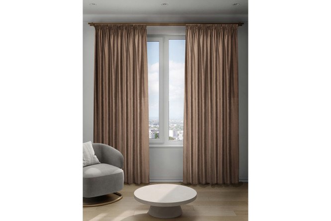 Изображение товара Штора на ленте Decofest Виолетта 200х280 см бежевый одна шт.