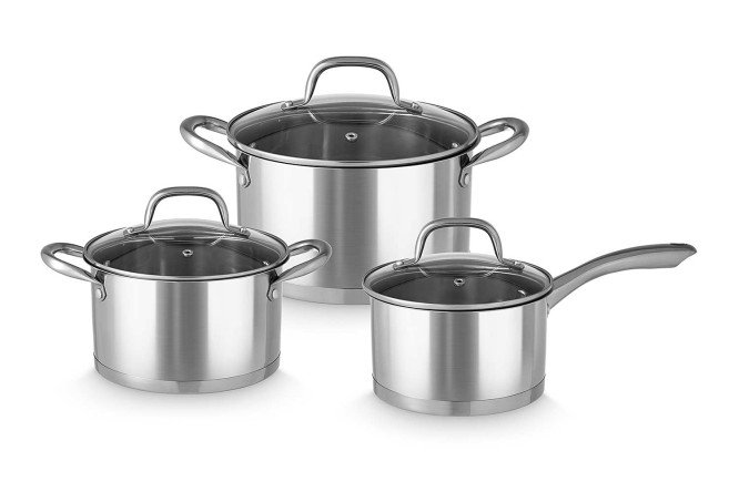 Изображение товара Набор посуды с крышками HOFF Prime 6 предметов для индукционных и газовых плит