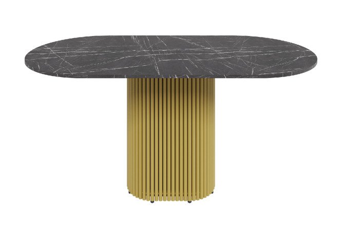 Изображение товара GENGLASS Trubis oval: стол 160x75x80 см из ЛДСП с трубчатым основанием