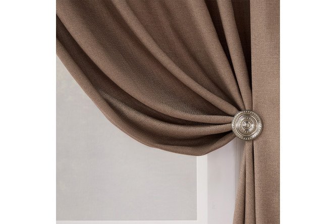 Штора ESTUDI BLANCO Augostina 180х300 см, 1 шт., цвет кофейный