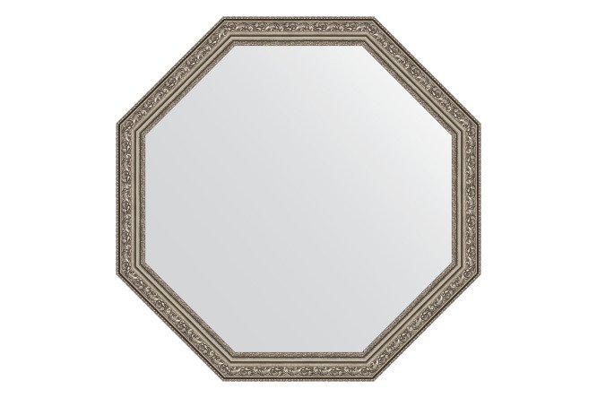 Изображение товара Настенное зеркало в багетной раме EVOFORM Octagon 70x70 см состаренное серебро