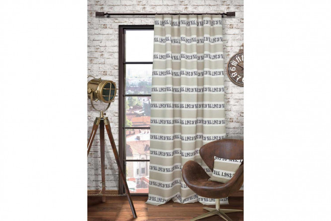 Изображение товара Штора на ленте Brandon 276х270 см, бежевый, черный, белый