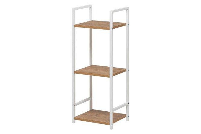 Изображение товара Стеллаж 3 полки Стилвуд - белый, дуб крафт золотой