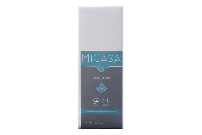 Простыня MICASA Calma Сатин 150х215 см, 1,5 спальный