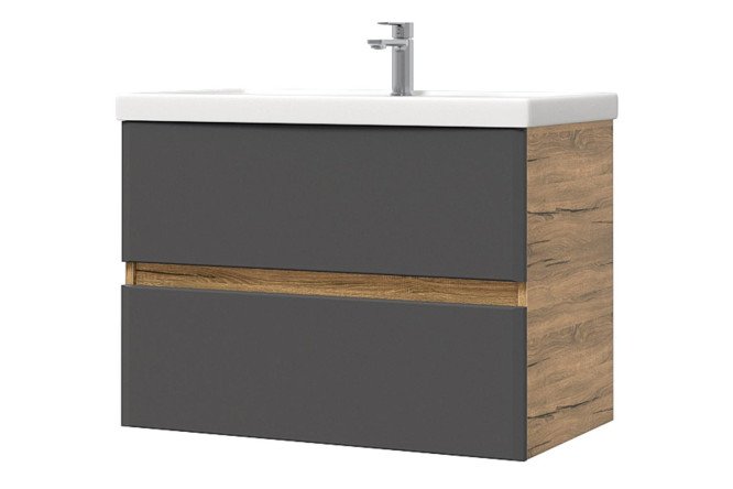 Изображение товара Подвесная тумба Sanstar Graffa 96,2 см дуб вотан графит софт