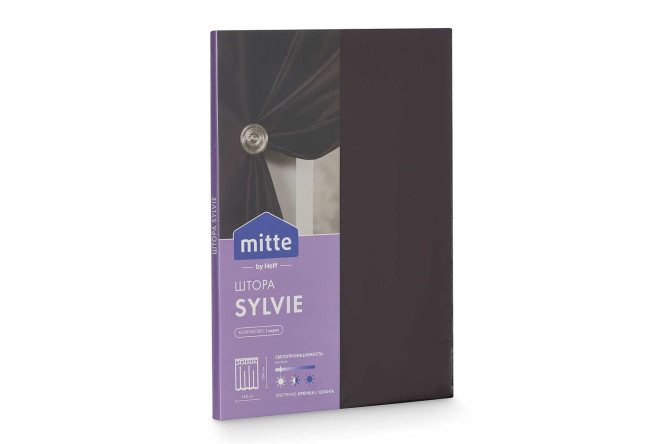 Фото 8 Штора MITTE Sylvie 140х260 см, 1 шт., цвет шоколадный