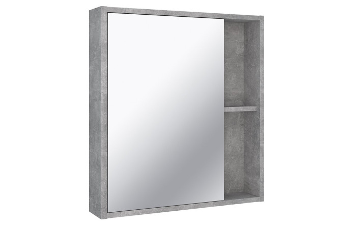 Изображение товара Зеркальный навесной шкаф RUNO Эко 60 серый бетон 60х65х12 см без подсветки