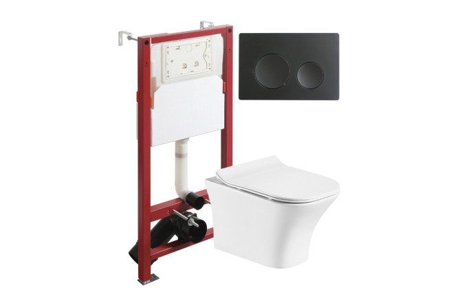 Изображение товара Подвесной унитаз с инсталляцией ORANGE CI02-100W+APB144 белый