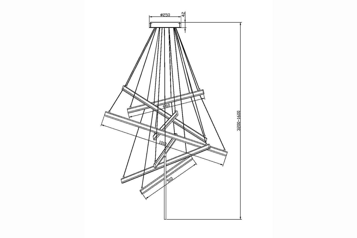 Светильник подвесной MAYTONI Modern Line 30 кв.м., LED, 101 см