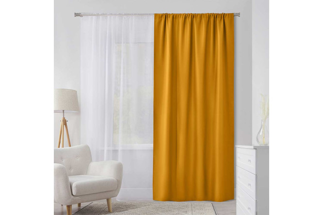 Изображение товара Штора MICASA Audry 150х280 см жёлтый универсальная лента
