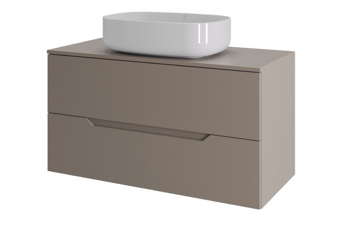 Изображение товара Тумба подвесная ORANGE Line 100 с раковиной латте