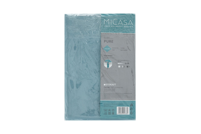 Штора MICASA Pure 145х260 см, 1 шт., цвет серо-голубой