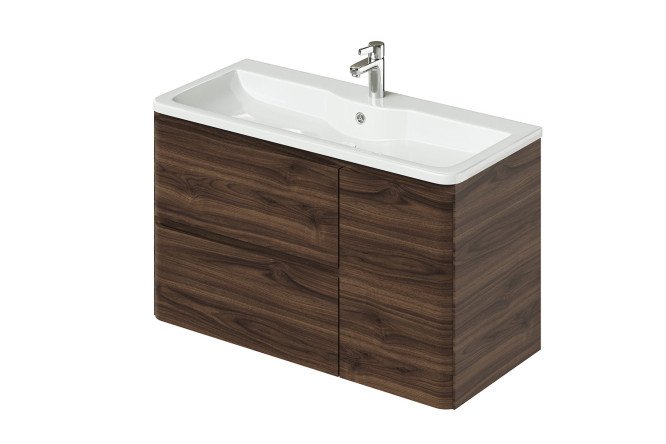 Изображение товара Тумба подвесная Roberto 100.2 см, цвет каркаса орех пекан шоколад, фасада орех пекан шоколад