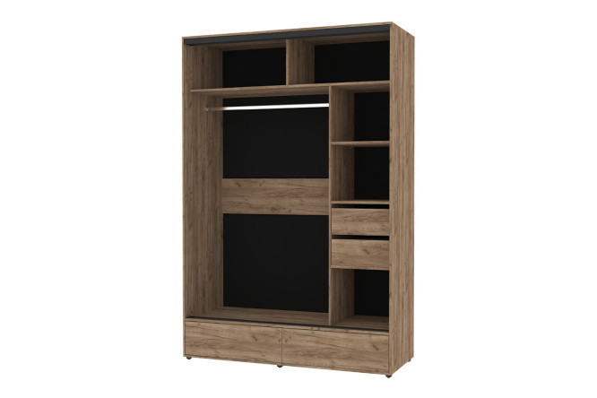 Фото 13 Шкаф-купе 2-дверный Mod 160х239х62 см, дуб табачный Craft