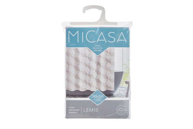Штора для ванной комнаты MICASA Lemis 180x200 см