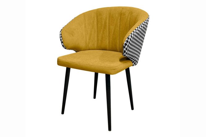 Изображение товара Стул Лион с подлокотниками из велюра и металлическими ножками 58.5х83х56 см