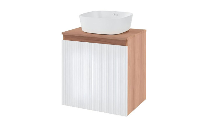 Изображение товара Тумба подвесная RUNO Соренто 60 00-00004474 60 см, цвет каркаса матовый, фасада крафтовый дуб