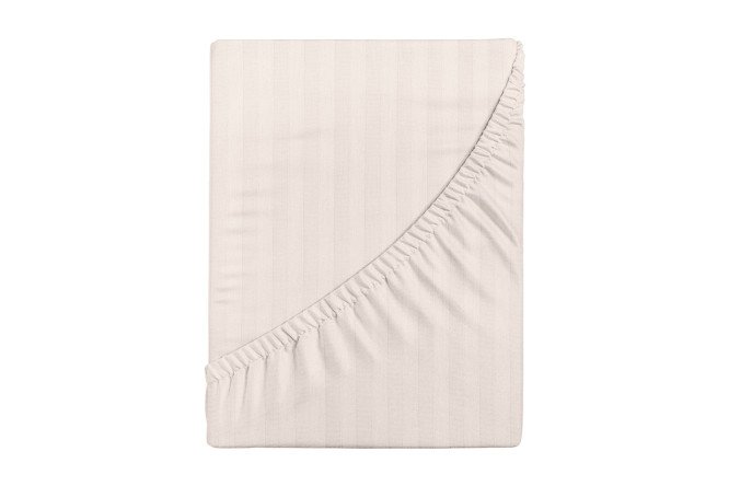 Простыня на резинке Antique white Страйп-сатин 140х200 см, 1,5 спальный