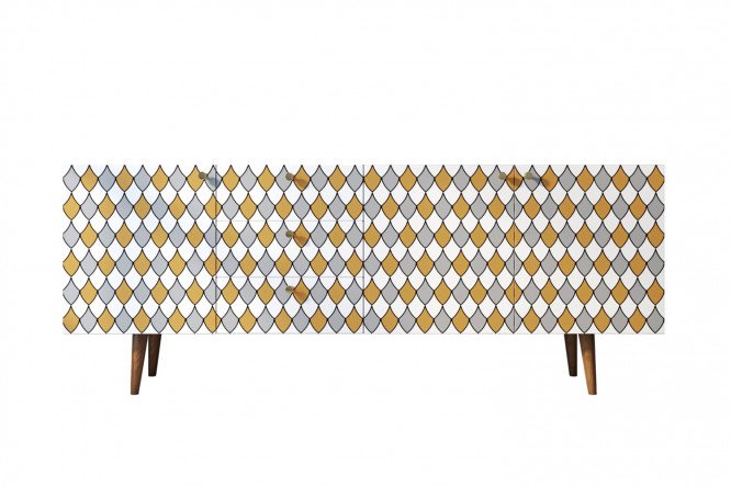 Изображение товара Комод Berber 180x70x40 см с принтом коричневый современная мебель